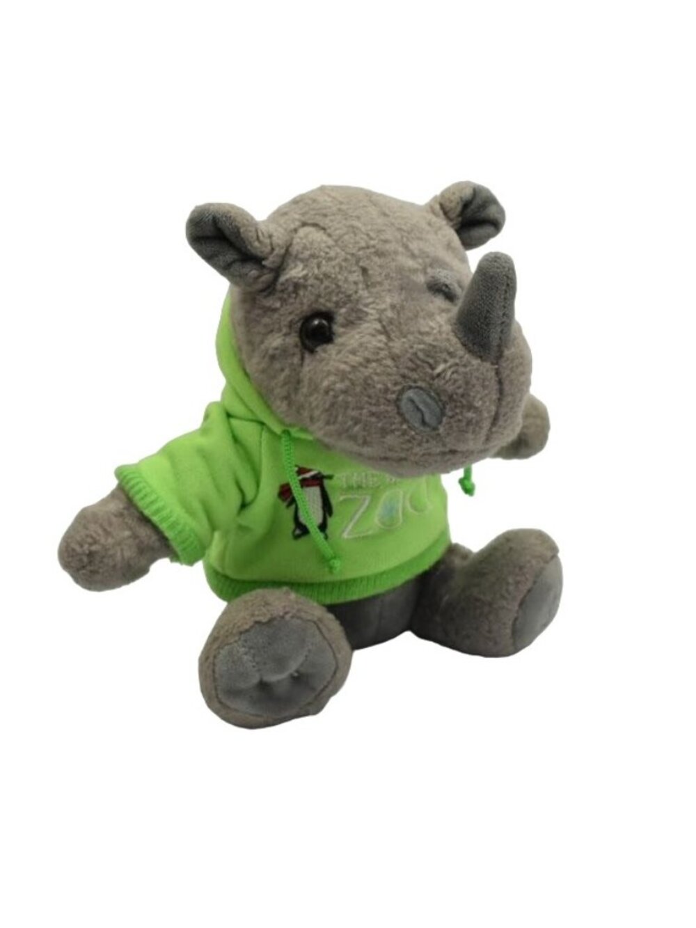 Bronx Zoo Rhino Plush Stuffed Animal The Petting Zoo Green Hoodie Rhinoceros